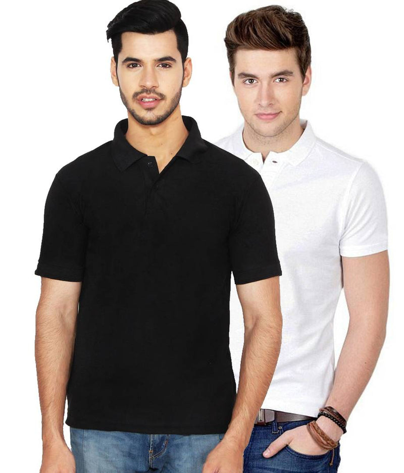 Men's Cotton Blend Polo T-Shirt Pack Of 2