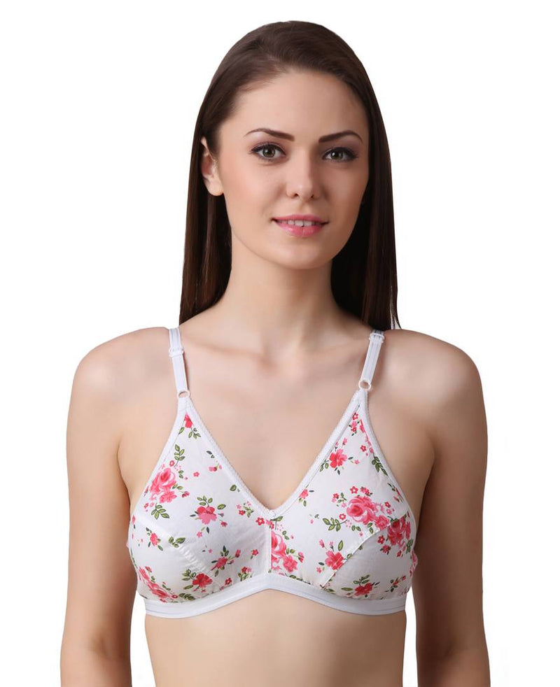 Women's Regular Cotton Wear Assorted Colour Print  Bra Pack Of 2