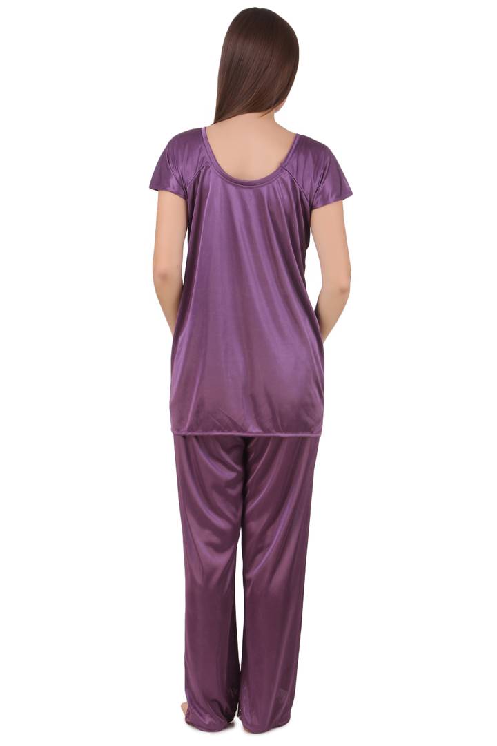 Women's Lace Work Satin Nightsuit