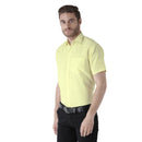 Yellow Cotton Half Sleeve Solid Formal Shirt