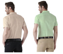 Buy 1 Get 1 Free Multicoloured Cotton Half Sleeve Solid Formal Shirt