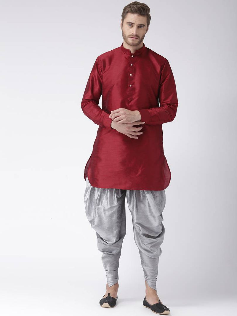 Multicoloured Dupion Silk Solid Kurta Sets