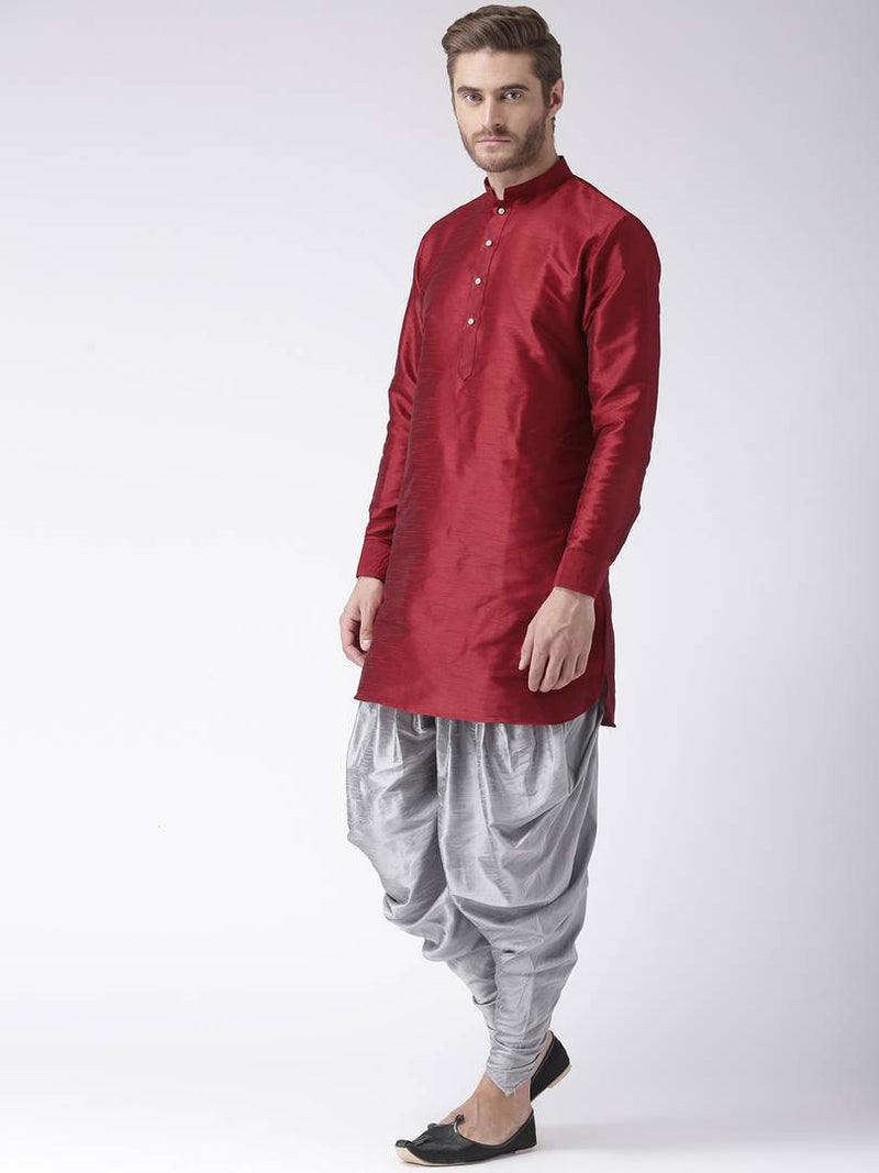 Multicoloured Dupion Silk Solid Kurta Sets