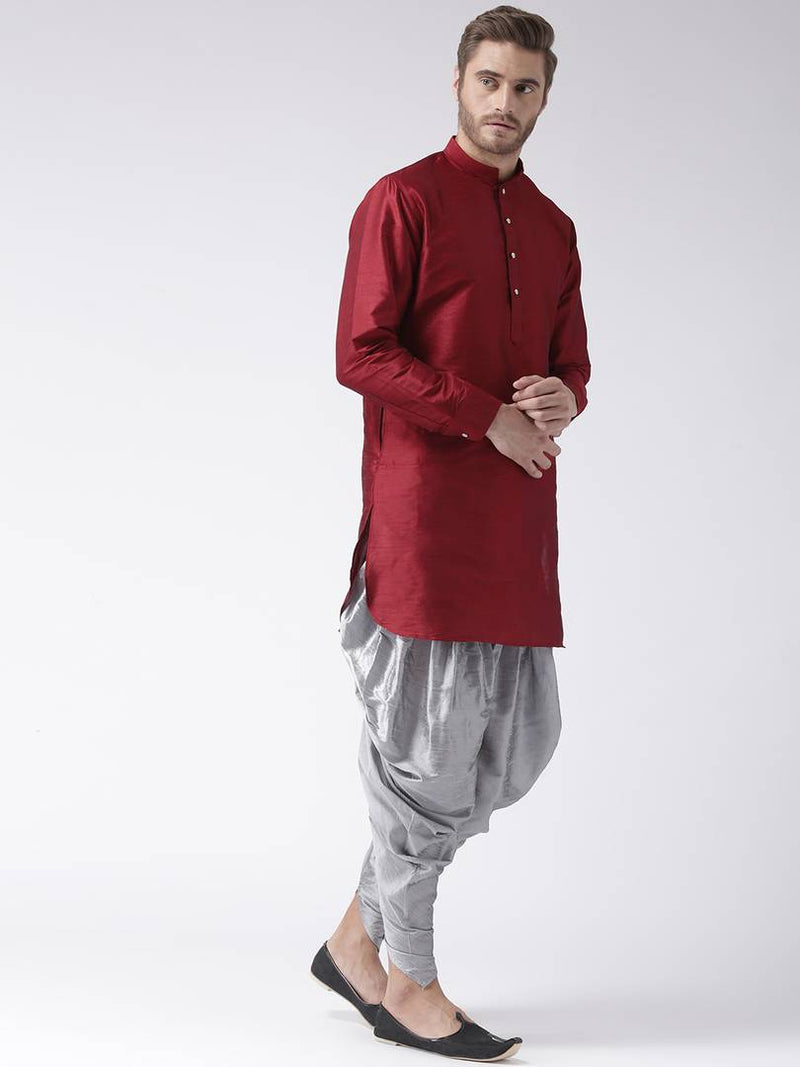 Multicoloured Dupion Silk Solid Kurta Sets