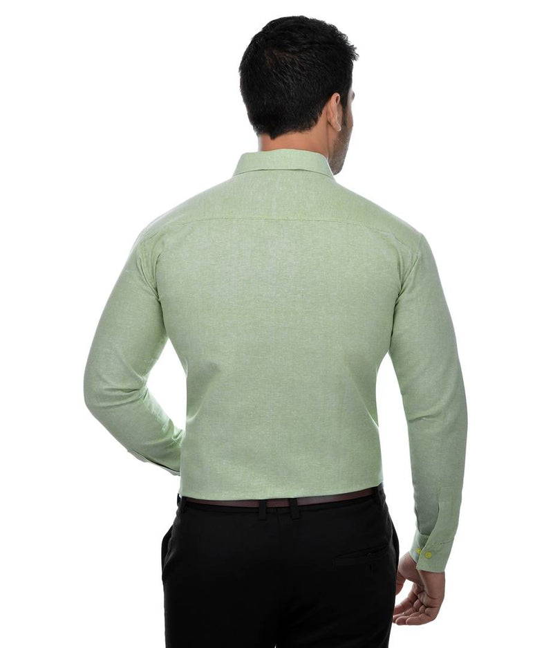 Green Cotton Regular Fit Formal Shirt