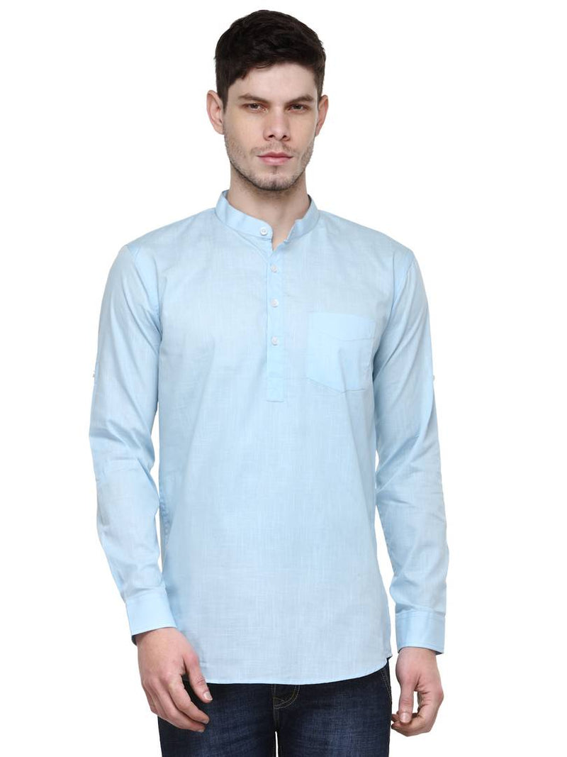 Blue Solid Stylish Short Length Kurta