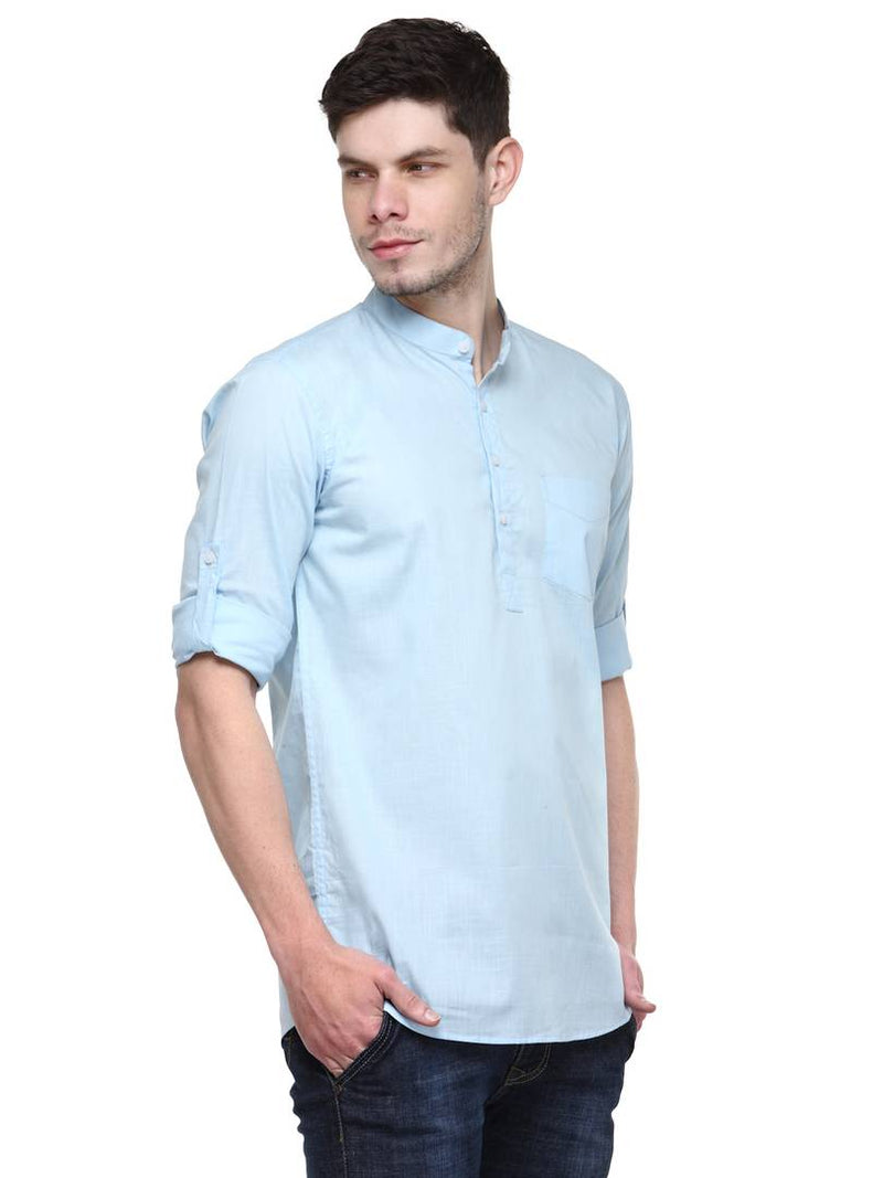 Blue Solid Stylish Short Length Kurta