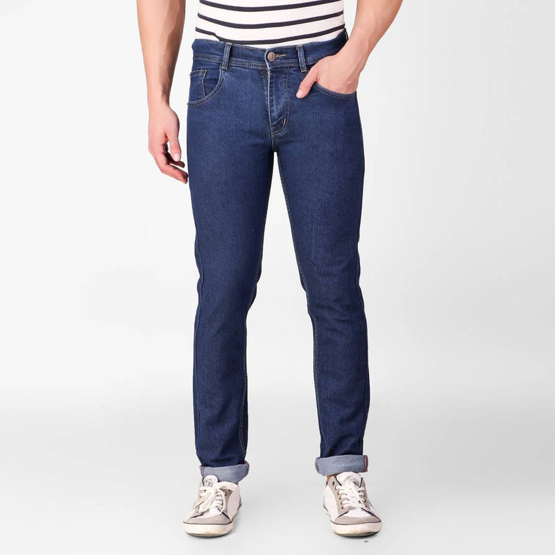 Blue Denim Regular Fit Mid-Rise Jeans