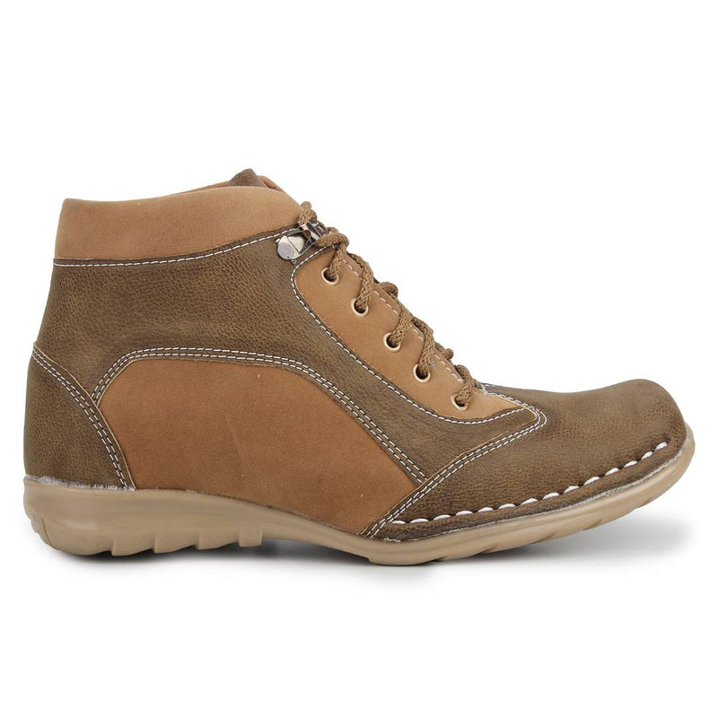 Olive Flat Synthetic Leather Boots For Men