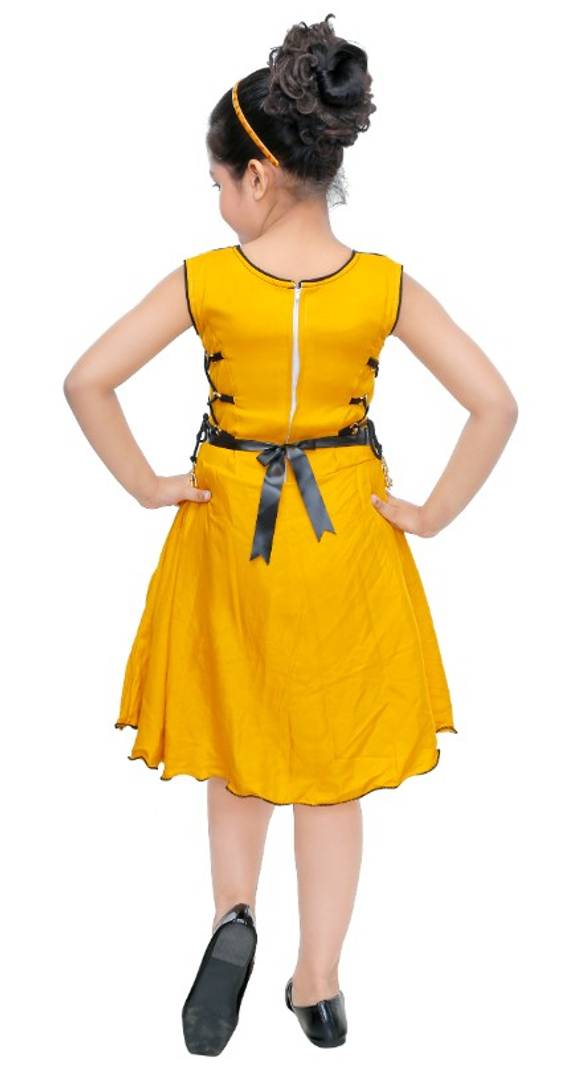 GIRLS HIT YELLOW COTTON FROCK