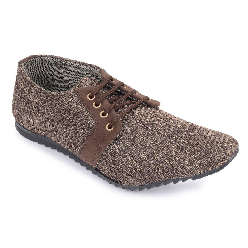 Brown jute casual shoes