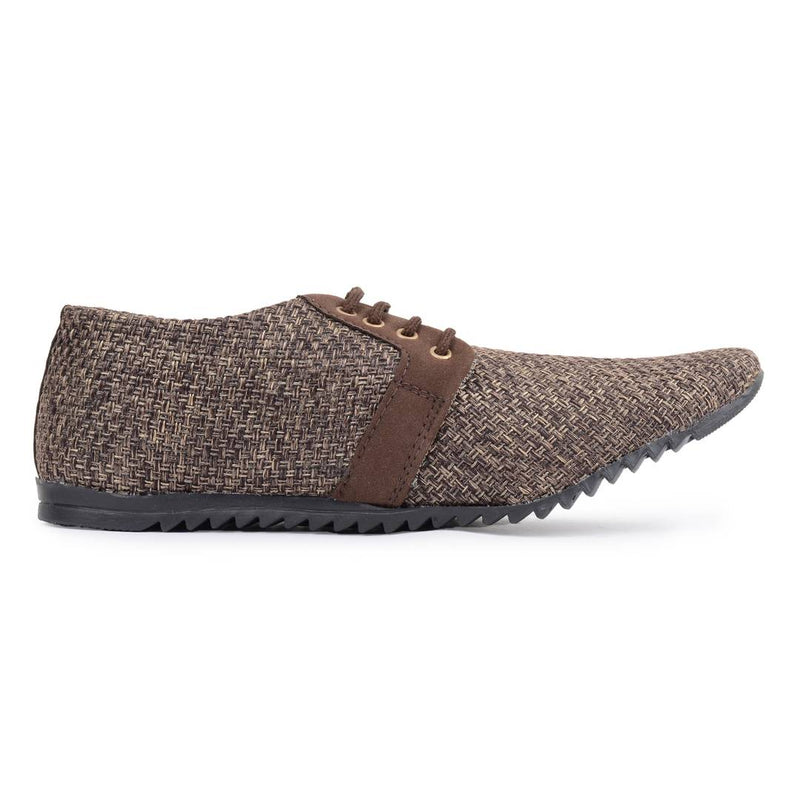 Brown jute casual shoes