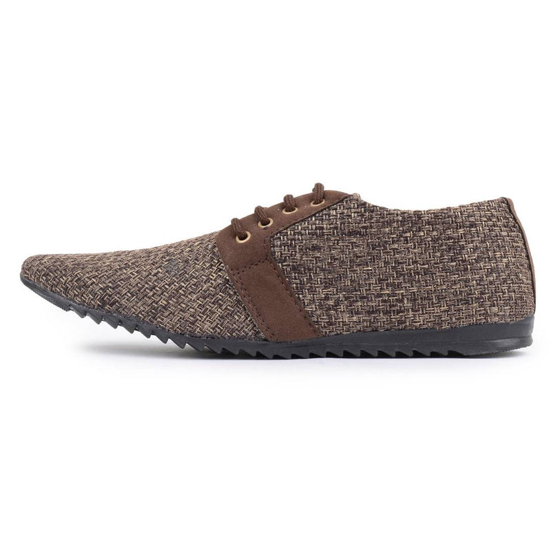 Brown jute casual shoes