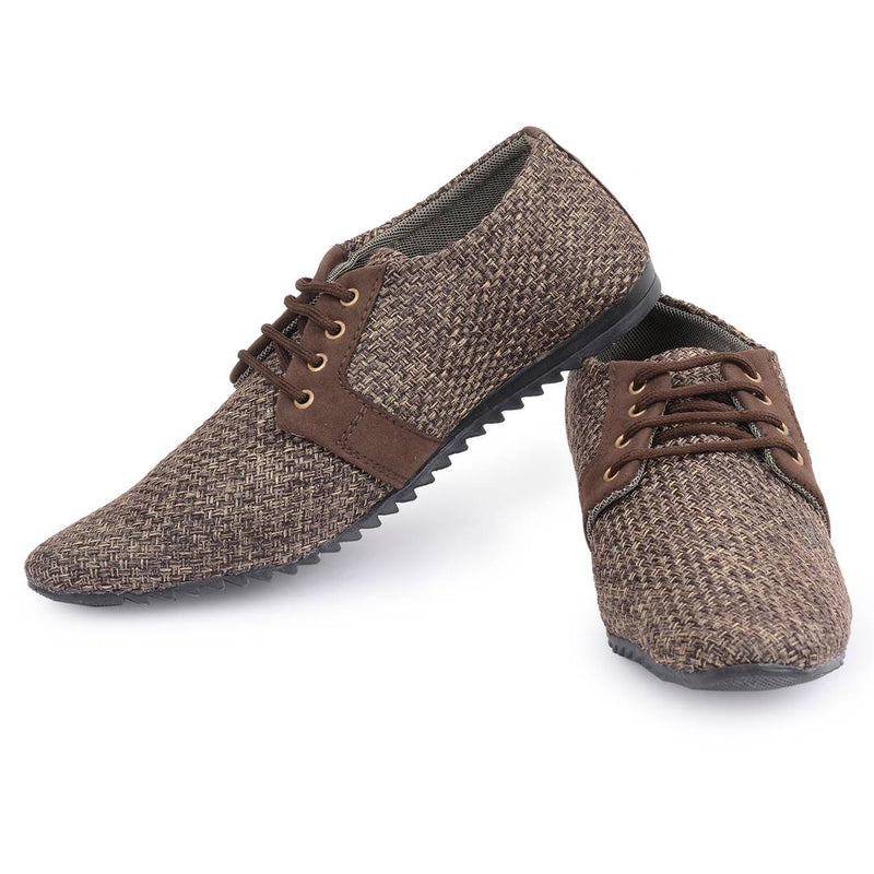 Brown jute casual shoes