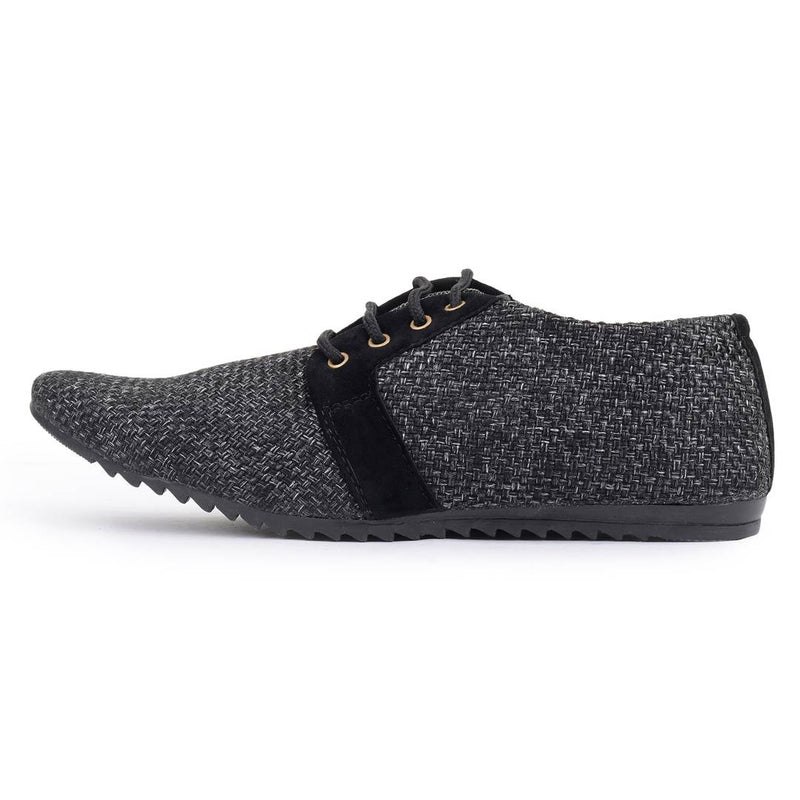 Black jute casual shoes