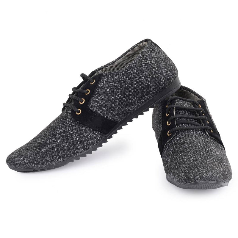 Black jute casual shoes