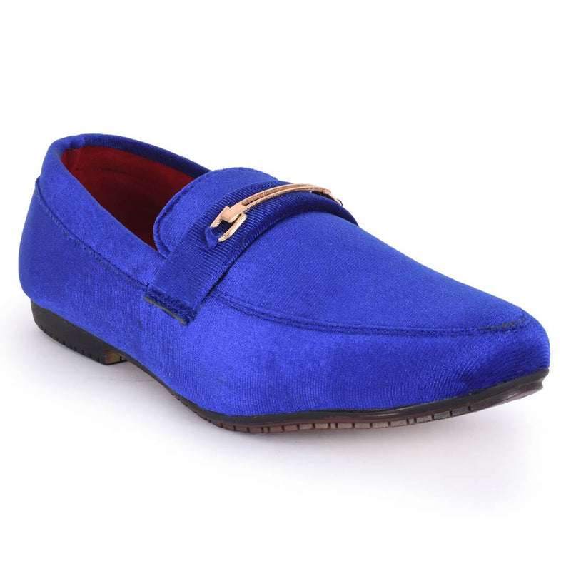 Men's Velvet Party Wear Loafer Blue