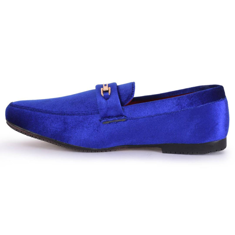 Men's Velvet Party Wear Loafer Blue