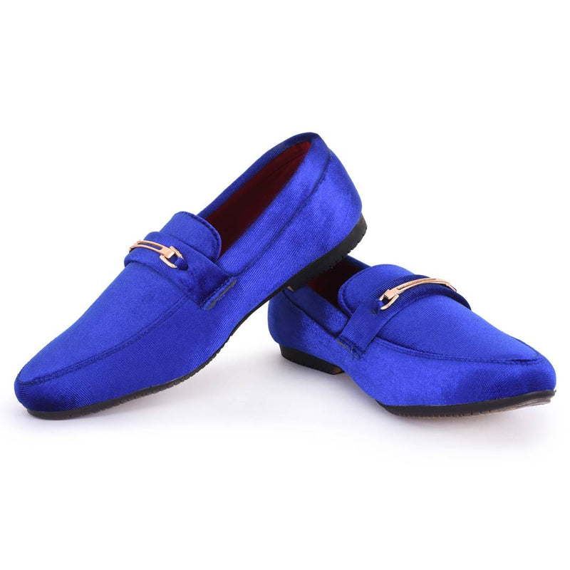 Men's Velvet Party Wear Loafer Blue