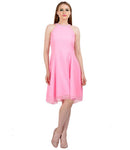 Trendy Pink Georgette Knee Length Dress For Womens And Girsl