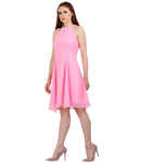 Trendy Pink Georgette Knee Length Dress For Womens And Girsl