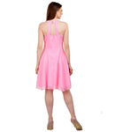 Trendy Pink Georgette Knee Length Dress For Womens And Girsl
