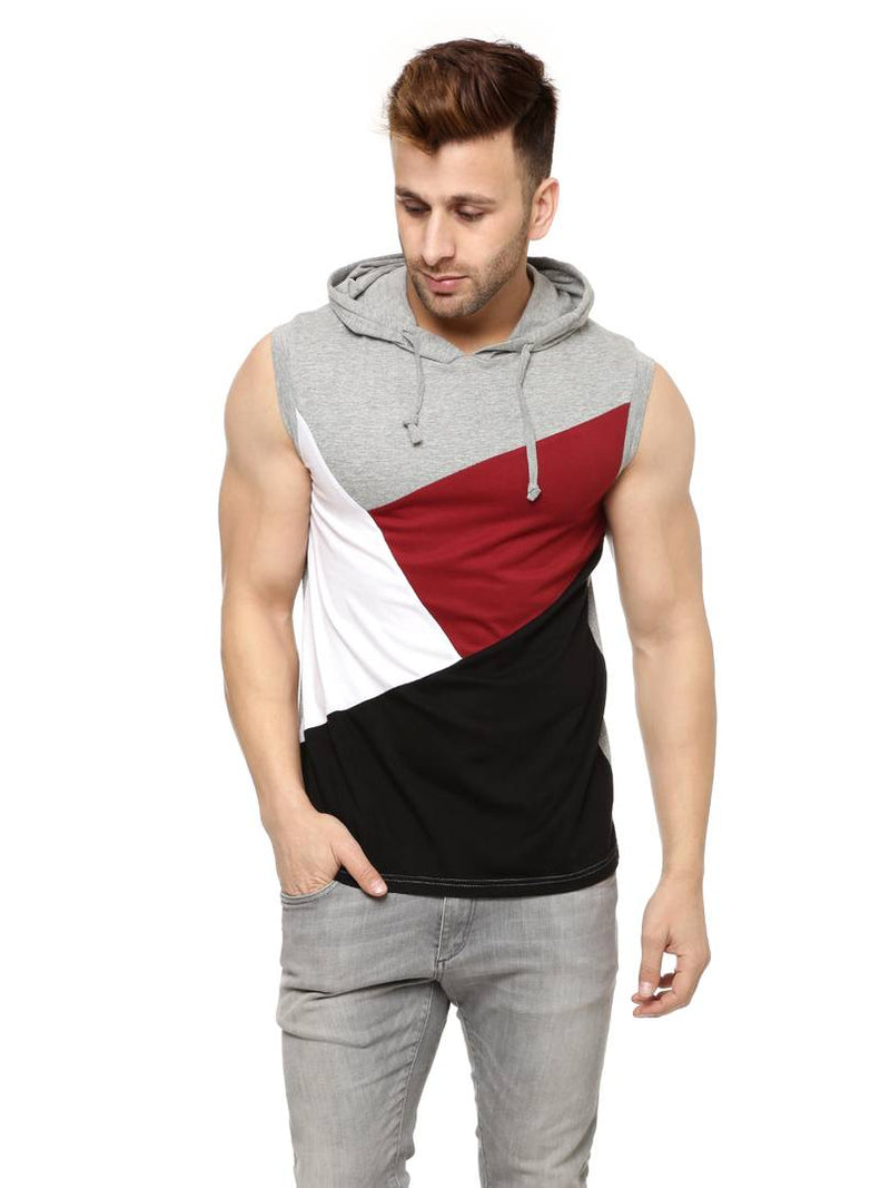 Multicoloured Cotton Colourblocked Hooded Tees