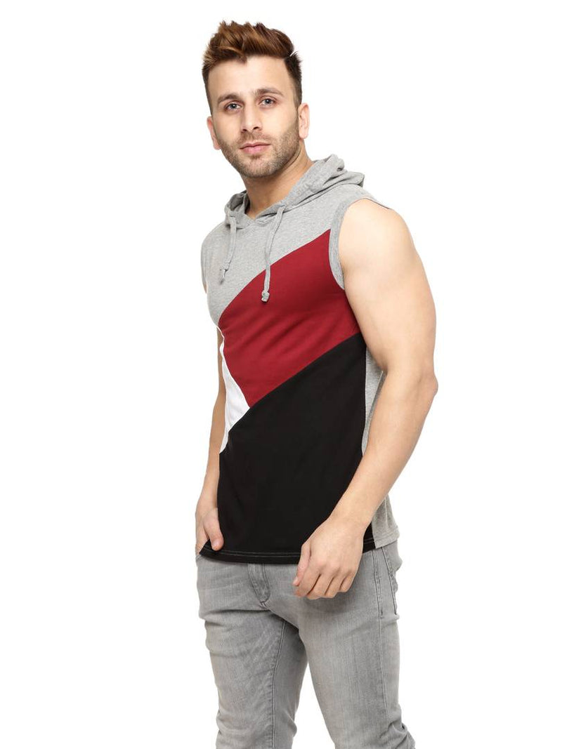 Multicoloured Cotton Colourblocked Hooded Tees