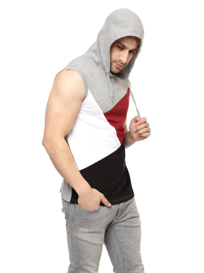 Multicoloured Cotton Colourblocked Hooded Tees