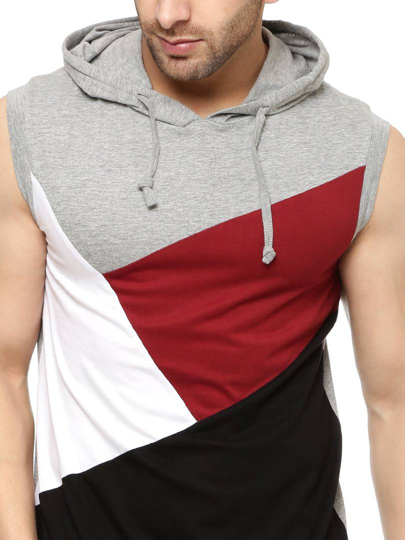 Multicoloured Cotton Colourblocked Hooded Tees