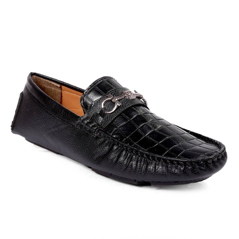 Stylish Black Synthetic Loafar Shoes For Men