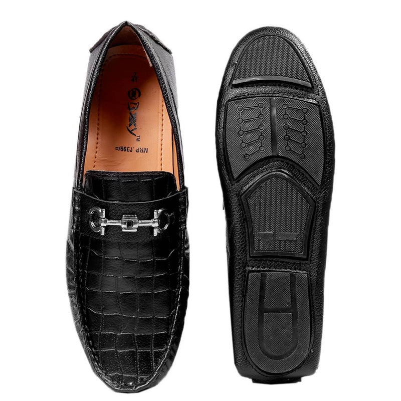 Stylish Black Synthetic Loafar Shoes For Men