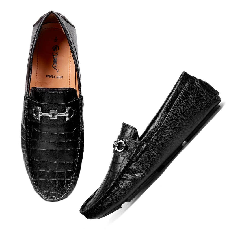 Stylish Black Synthetic Loafar Shoes For Men