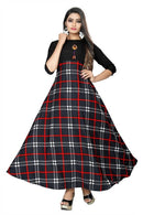 Multicoloured Crepe Long Dress for Women