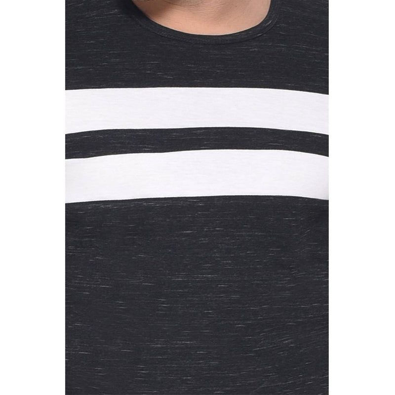 Multicoloured Self Pattern Cotton Round Neck T-Shirt