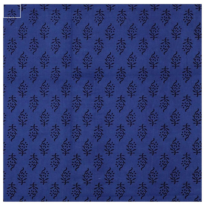 Blue Cotton Ethnic Motifs Single 1 Bedsheet only