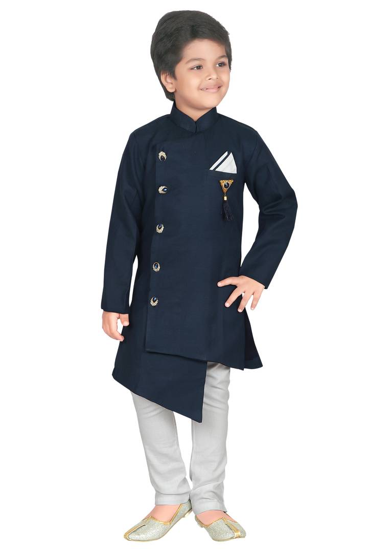 Navy Blue Kurta Pajama Set For Baby Boy