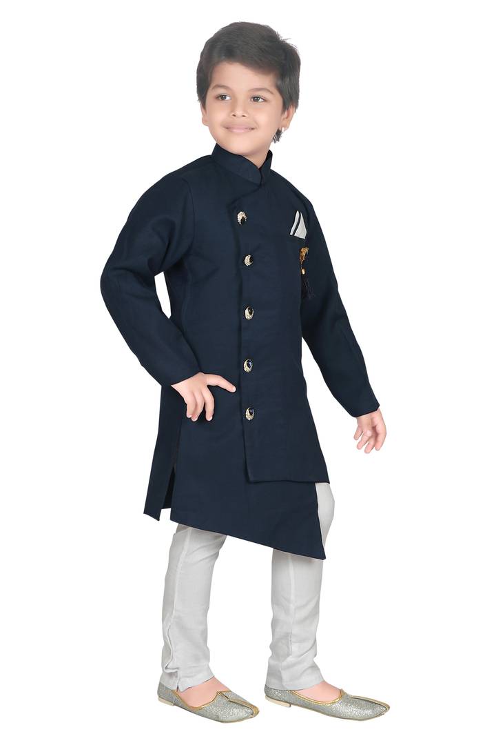 Navy Blue Kurta Pajama Set For Baby Boy