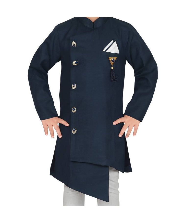 Navy Blue Kurta Pajama Set For Baby Boy