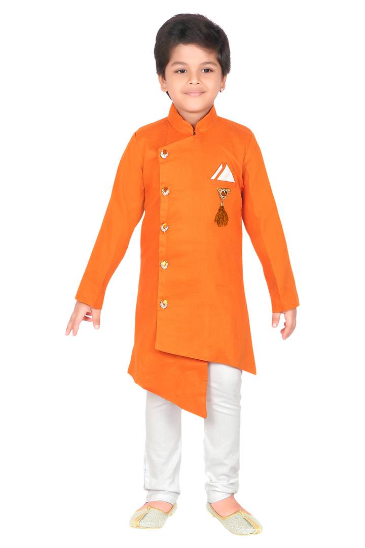 Orange Kurta Pajama Set For Baby Boy