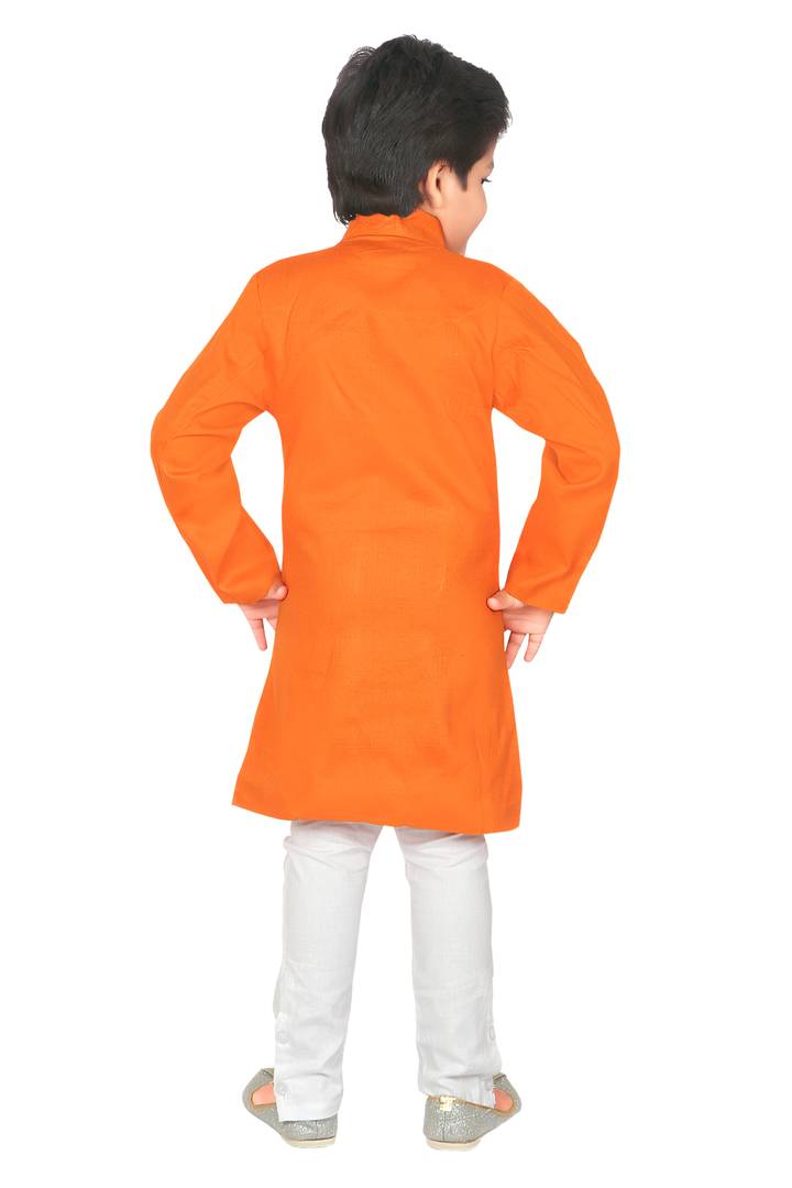 Orange Kurta Pajama Set For Baby Boy