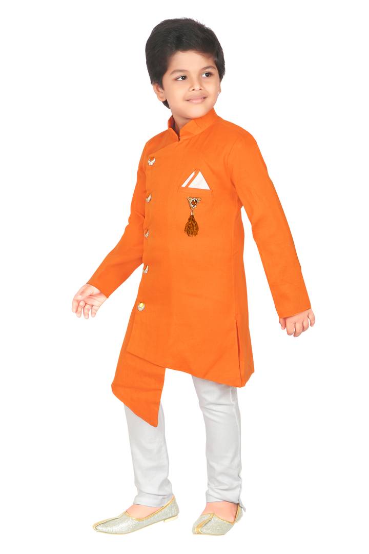 Orange Kurta Pajama Set For Baby Boy