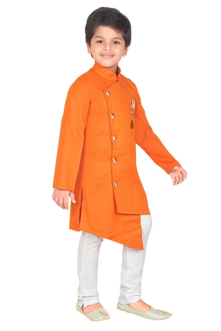 Orange Kurta Pajama Set For Baby Boy