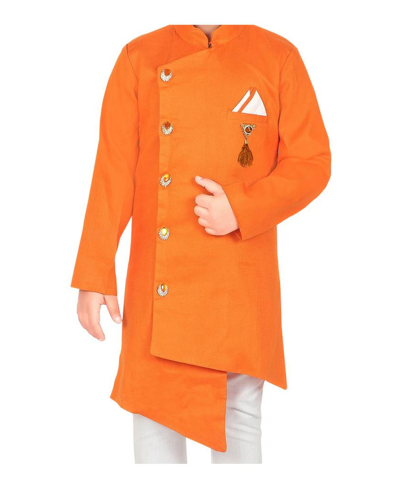 Orange Kurta Pajama Set For Baby Boy