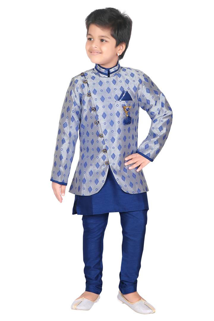 Navy Blue Kurta Pajama Set For Baby Boy