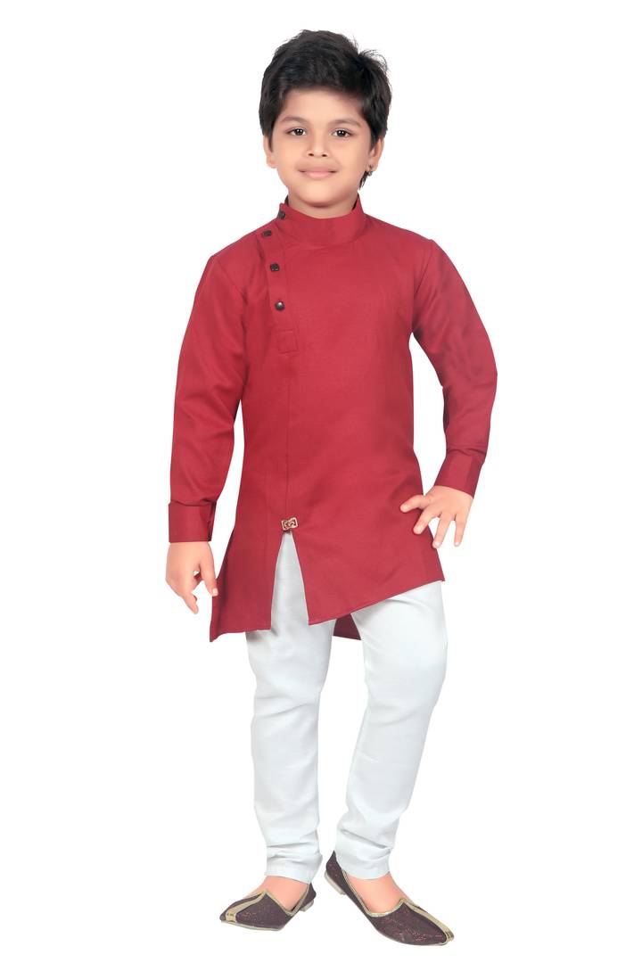 Maroon Kurta Pajama Set For Baby Boy