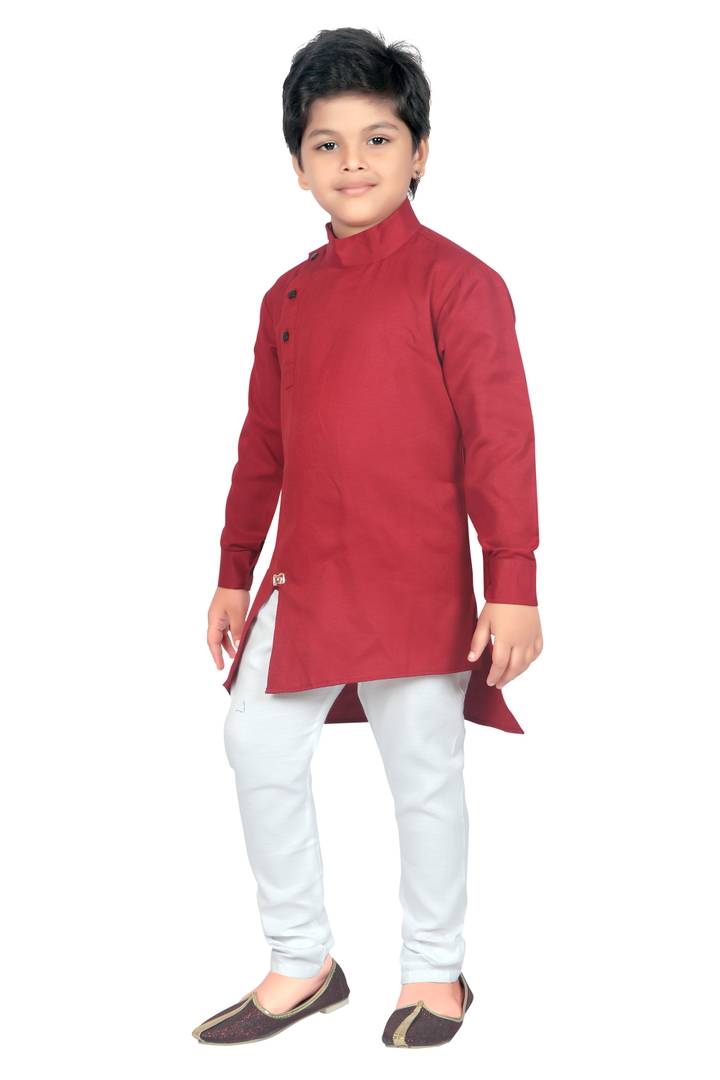 Maroon Kurta Pajama Set For Baby Boy