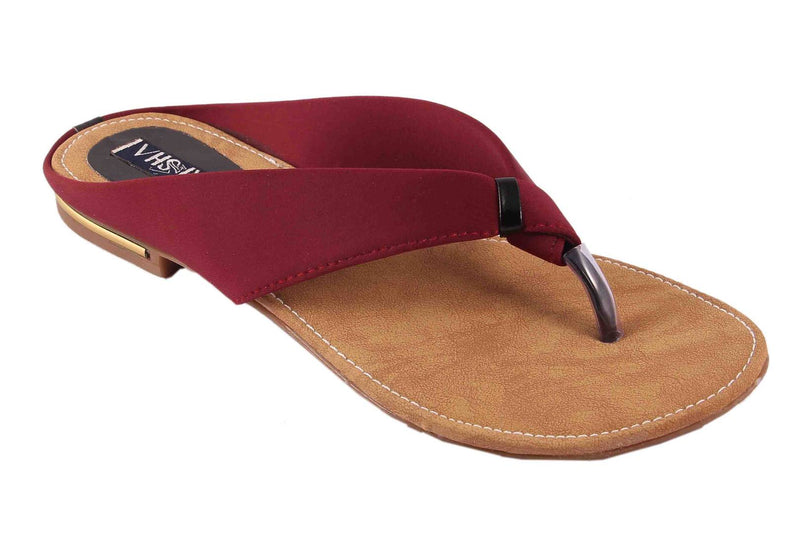 Stylish Maroon Synthetic Fashion Flats