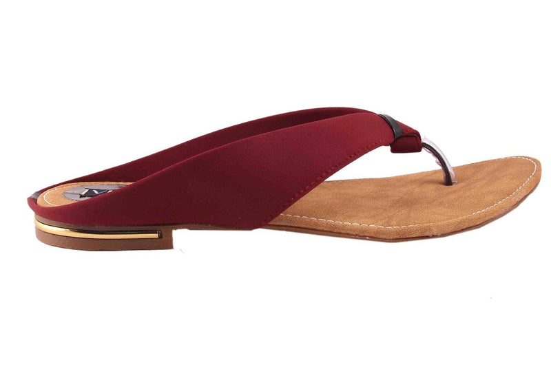 Stylish Maroon Synthetic Fashion Flats