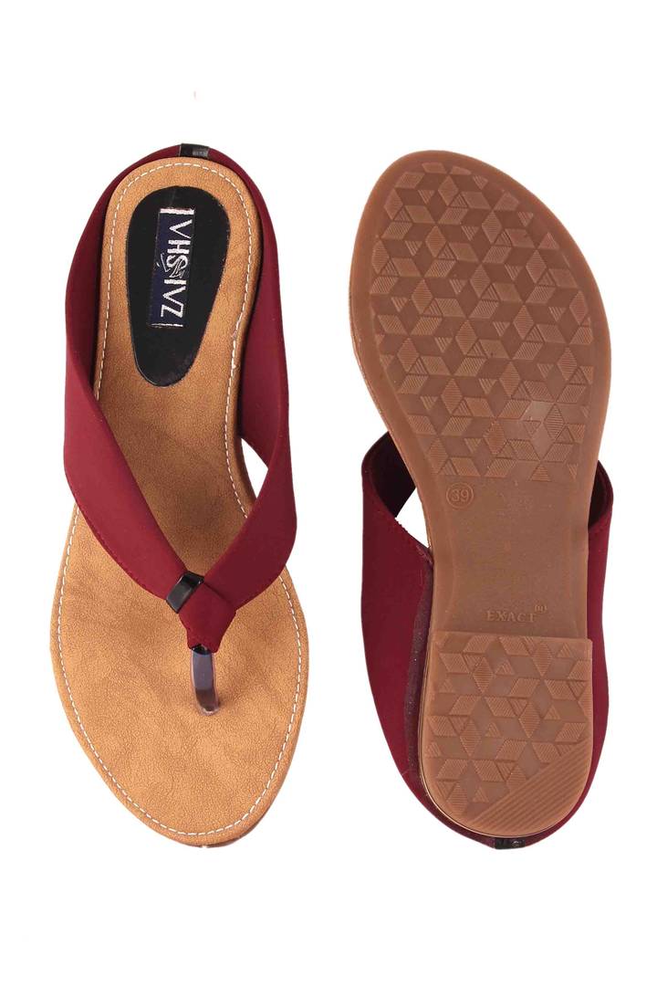 Stylish Maroon Synthetic Fashion Flats